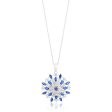 9ct White Gold Created Sapphire and Diamond 0.01ct Fancy Pendant with 45cm Chain Online