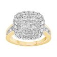 9ct Yellow Gold 2 Carat Diamond Ring with Brilliant Cut Diamonds on Sale