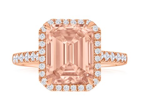 9ct Rose Gold Morganite and Diamond Ring Hot on Sale