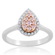 9ct  White and Rose Gold 1 3 Carat Diamond Ring With Pink Argyle Diamonds Online now