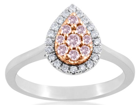 9ct  White and Rose Gold 1 3 Carat Diamond Ring With Pink Argyle Diamonds Online now