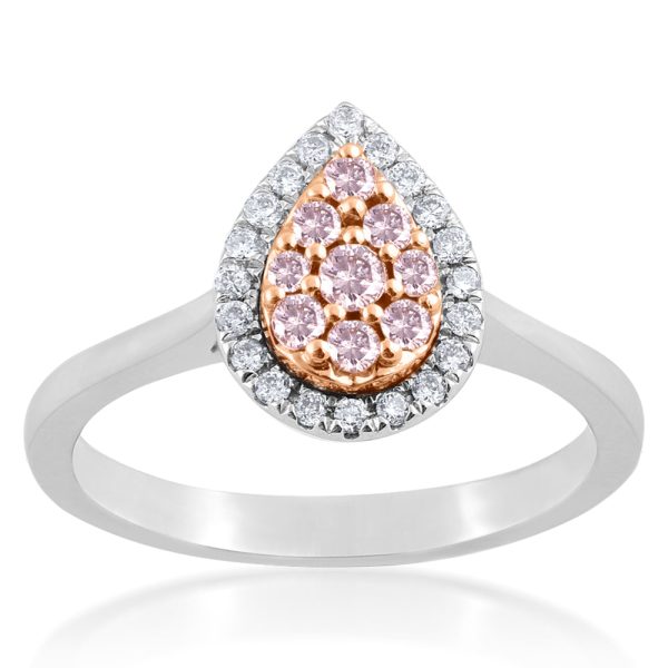 9ct  White and Rose Gold 1 3 Carat Diamond Ring With Pink Argyle Diamonds Online now