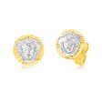 9ct Yellow And White Gold Two Toned Medusa Stud Earrings Online Hot Sale