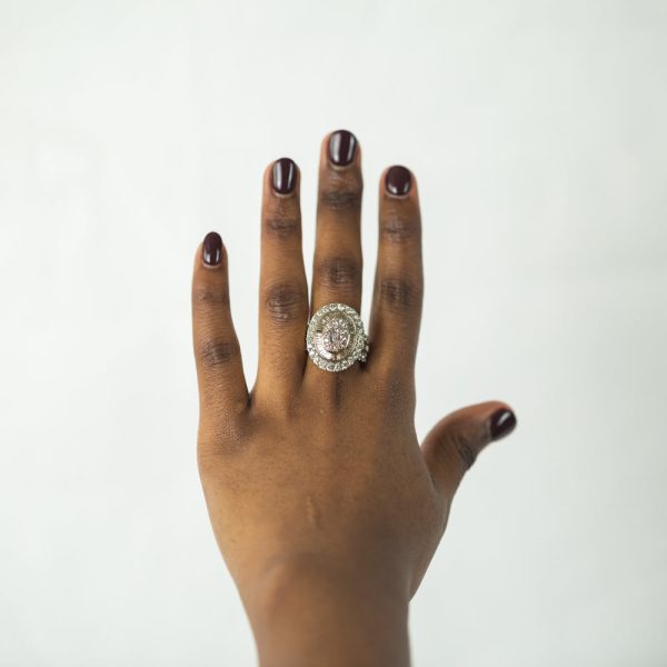 9ct Yellow Gold 3 Carat Oval Cluster Diamond Ring with Brilliant & Baguette Diamonds Online