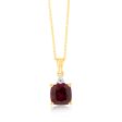 9ct Yellow Gold 2ct Created Ruby and Diamond Pendant On 45cm Chain Online Hot Sale