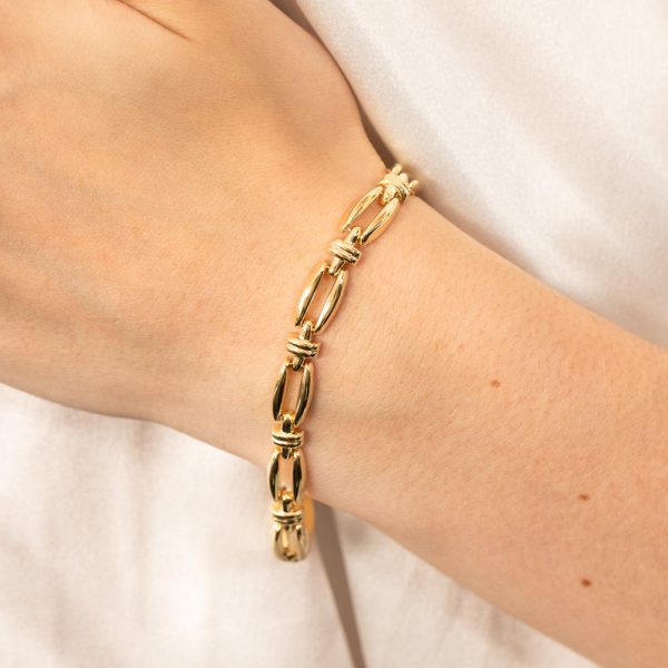 9ct Yellow Gold Silver-filled Fancy 19cm Bracelet Discount