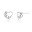 9ct White Gold Zirconia Heart Shape Studs Sale