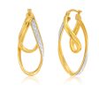 9ct Yellow Gold Silver Filled Stardust double Twist Hoops Earrings Supply