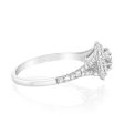 14ct White Gold 1 Carat Brilliant Cut Diamond Solitaire Ring with Double Diamond Halo and Diamond Split Shank Online Hot Sale