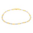 9ct Yellow And White Gold Fancy Rectangle Links 19.1cm Bracelet Hot on Sale