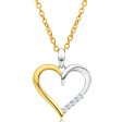 9ct Yellow Gold & White Gold Diamond Pendant Online Hot Sale