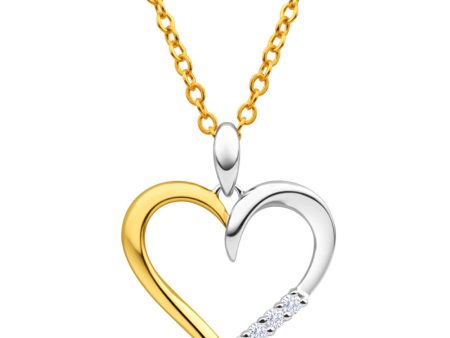 9ct Yellow Gold & White Gold Diamond Pendant Online Hot Sale