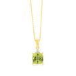 9ct Yellow Gold 1.7ct Peridot and Diamond Pendant On 45cm Chain For Discount