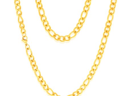 Stainless-Steel Gold-Plated Figaro 1:3 Fancy 60cm Chain Online Hot Sale