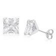 9ct White Gold Gorgeous Cubic Zirconia Stud Earrings Online Sale