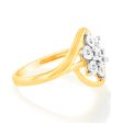 9ct Whitte & Yellow Gold Cross Over Diamond Ring Online