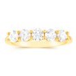 14ct Yellow Gold 0.95 Carat Diamond Eternity Ring with 5 Round Brilliant Cut Diamonds For Cheap