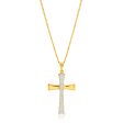 9ct Yellow Gold Silver Filled Stardust Cross Pendant Online Hot Sale