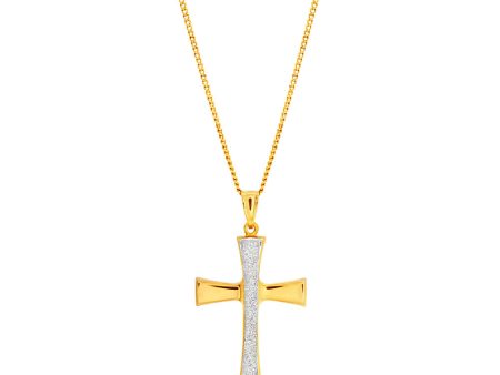 9ct Yellow Gold Silver Filled Stardust Cross Pendant Online Hot Sale