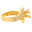 9ct Yellow Gold 2 Row Cubic Zirconia Twist Solitaire Ring Supply