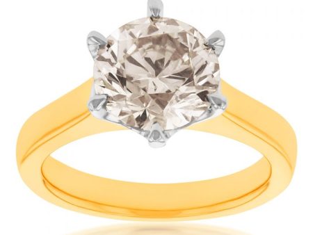 18ct Yellow Gold Solitaire Ring With 5 Carat Australian Diamond Online Sale