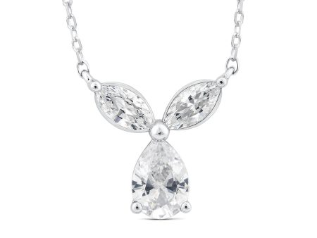 Luminesce Lab Grown Pear & Marquise Diamond Pendant In 10ct White Gold Online Sale