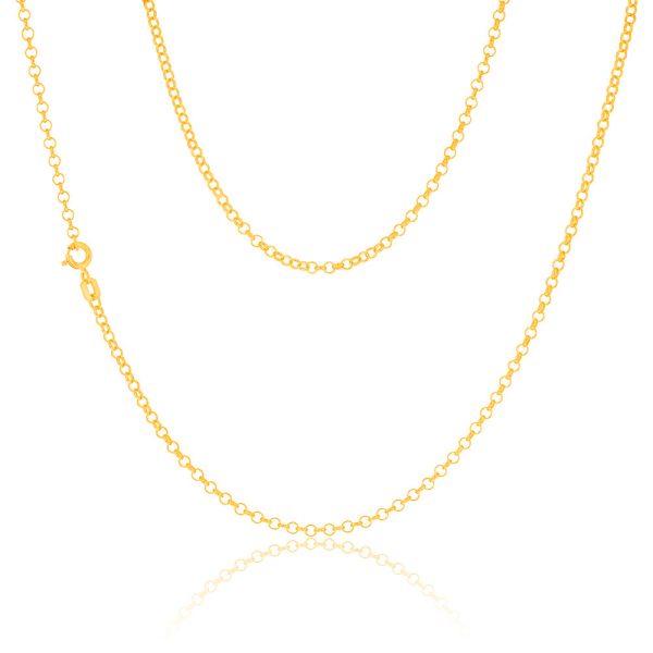 9ct Yellow Gold Silverfilled Belcher 80 Gauge 45cm Chain on Sale