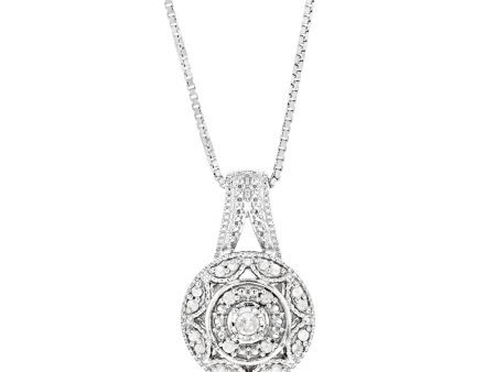 0.10 Carat Diamond Pendant in Sterling Silver on 45cm Box Chain Online