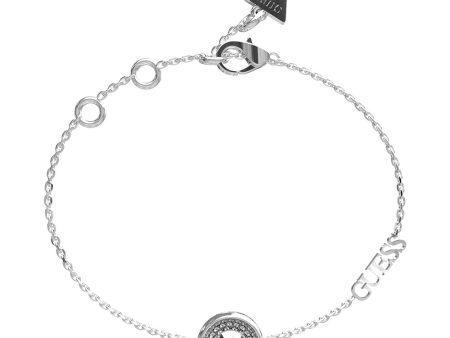 Guess Stainless Steel Rhodium Plated Solitaire Bracelet Online Sale