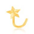 9ct Yellow Gold 4mm Diamond Cut Star Nose Stud For Sale