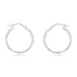 9ct White Gold Silverfilled Fancy Twisted 20mm Earrings Supply