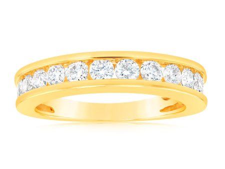 1 Carat Diamond Eternity Ring in 10ct Yellow Gold on Sale