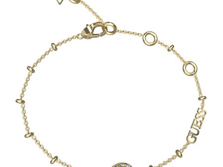 Guess Stainless Steel Gold Plated Crystal Drop Bracelet Online