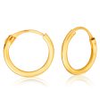 9ct Yellow Gold 1.2x9mm Hinged Hoop Earrings Online Hot Sale