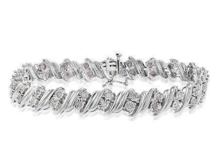 Sterling Silver 1 Carat Diamond 20cm Bracelet Discount