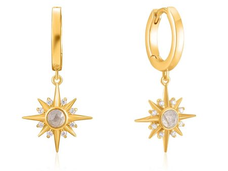 Ania Haie Gold Plated Sterling Silver Midnight Star Huggies Earrings For Cheap