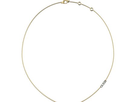 Guess Stainless Steel Gold Plated Infinity Pave Links 45cm Necklace Cheap