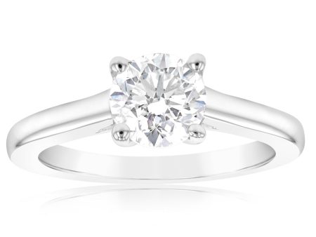 0.85 Carat Solitaire Diamond Ring in 18ct White Gold For Sale