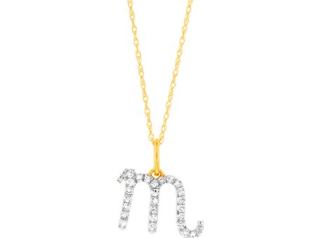 Luminesce Lab Diamond 9ct Yellow Gold Scorpio 1 6 Carat Diamond Pendant With Chain Cheap