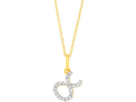 Luminesce Lab Diamond 9ct Yellow Gold Taurus 1 10 Carat Diamond Pendant With Chain For Sale