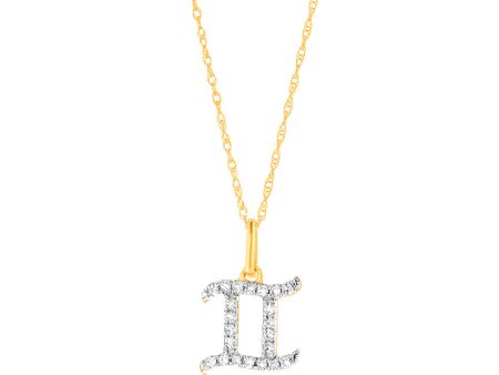 Luminesce Lab Diamond 9ct YellowGold Gemini 1 10 Carat Diamond Pendant With Chain For Cheap