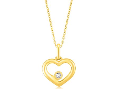 Luminesce Lab Grown Single Diamond Heart Pendant in 9ct Yellow Gold Online Sale