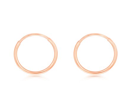 9ct Rose Gold Plain 10mm Sleeper Earrings Online