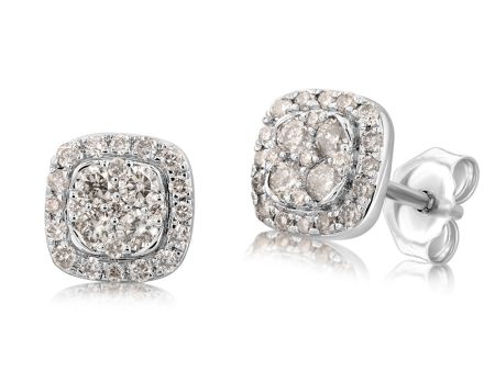 9ct White Gold 1 2 Carat Diamond Stud Earrings Online Hot Sale