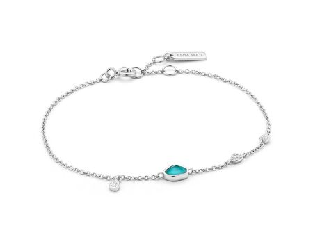 Ania Haie Sterling Silver Mineral Turquoise Disc Bracelet Online Sale