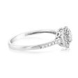 9ct White Gold 1 4 Carat Dimaond Halo Ring Fashion