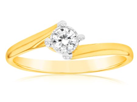 Luminesce Lab Grown Diamond Engagement Ring in 9ct Yellow Gold For Cheap