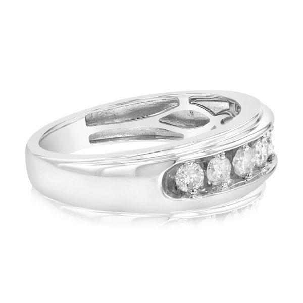 3 4 Carat Diamond Gents Ring in 10ct White Gold Discount