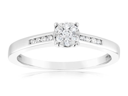 9ct White Gold 1 5 Carat Diamond Dress Ring on Sale