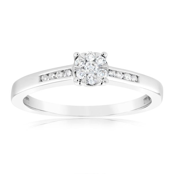 9ct White Gold 1 5 Carat Diamond Dress Ring on Sale